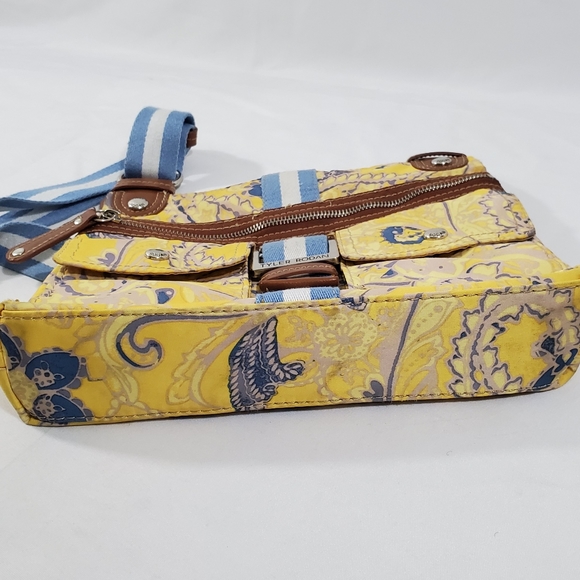 Tyler Rodan Crossbody Bag Yellow Blue Paisley Fab - Picture 7 of 8